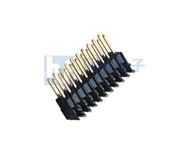 2.54mm 单层双排 选镀半金 90°DIP