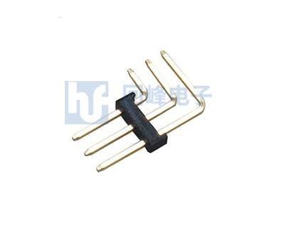 2.54mm 间距 单层单排 1*3P 90°DIP 排针