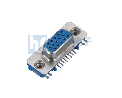15P母头 90° DIP 加高铆合型 蓝色 D-SUB