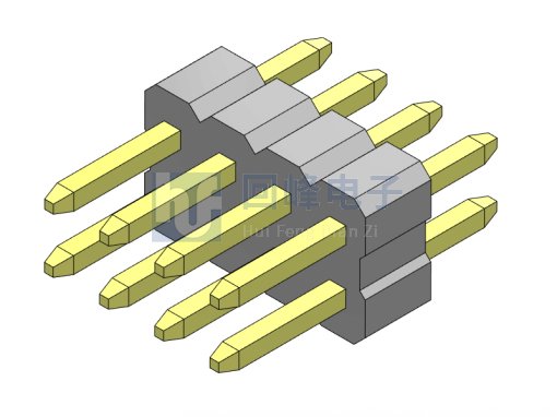 1.0mm 单塑  180度 2*4PIN  排针