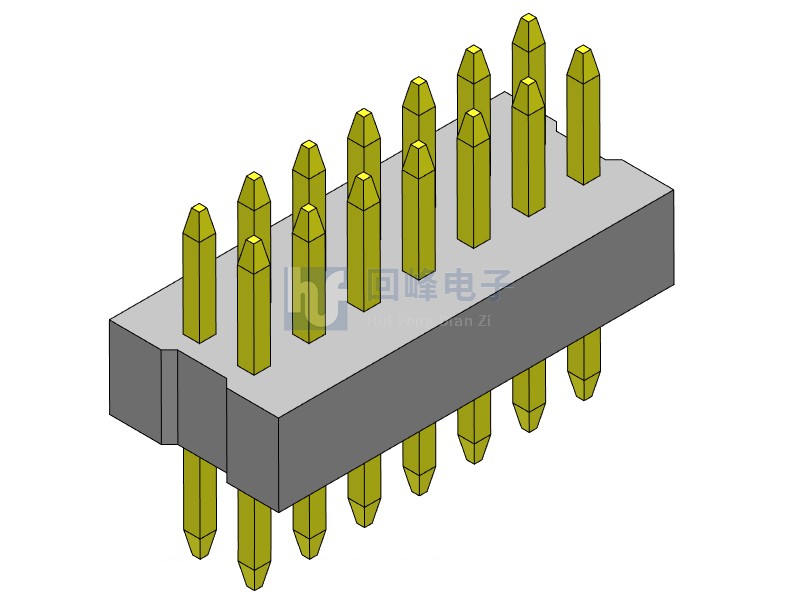1.0mm 单塑  180度 2*7PIN  排针