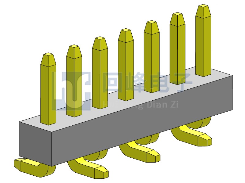 1.0mm 单塑 SMT  1*7PIN  回峰