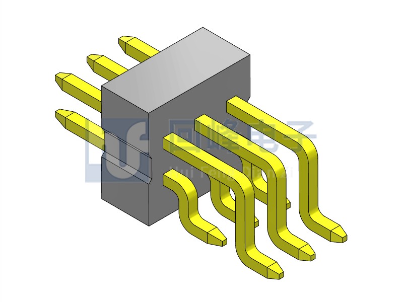 1.0mm 单塑 SMT 90度 2*40PIN 排针