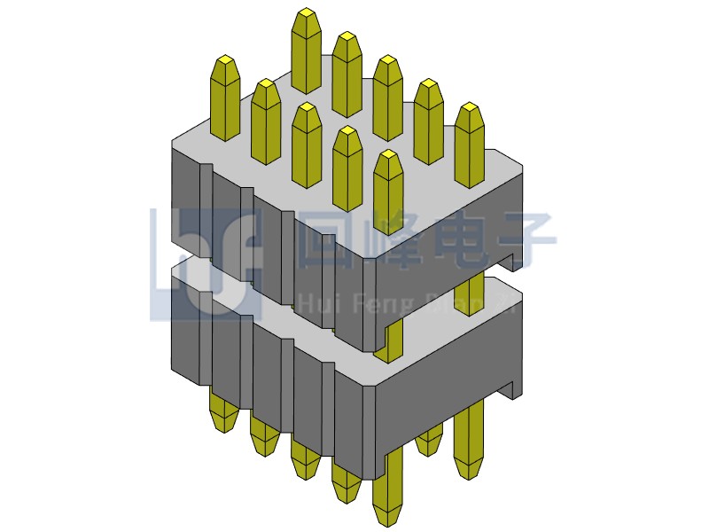 1.27mm 双塑双排 180度 2*50PIN 排针