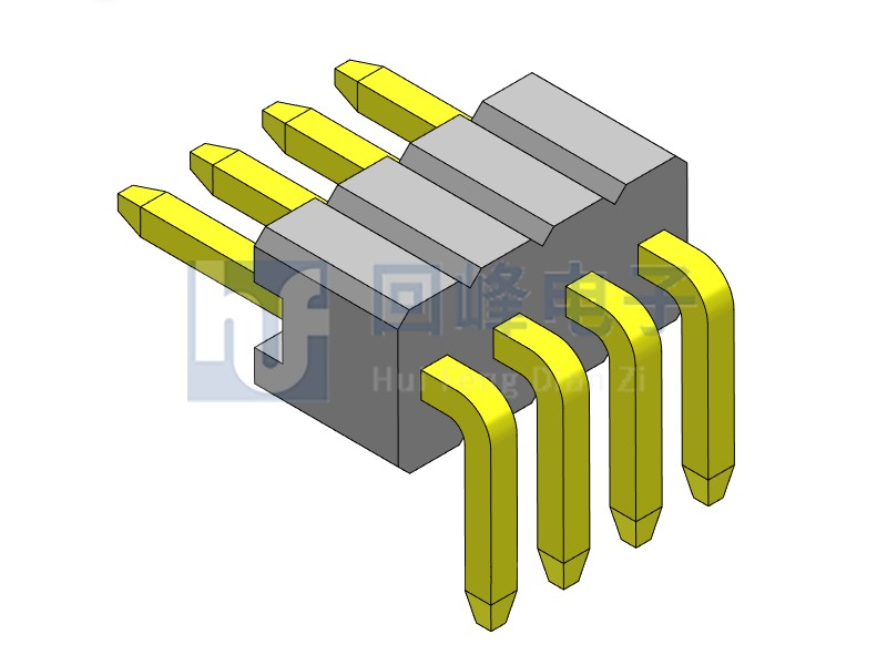 1.27mm 单塑单排 90度 1*4PIN 排针