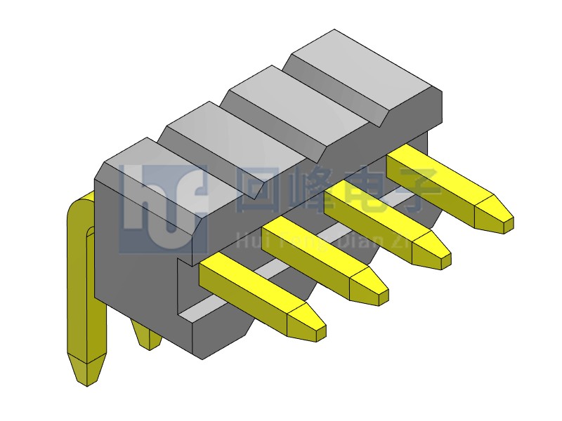 1.27mm 单塑单排 90度 1*4PIN 排针