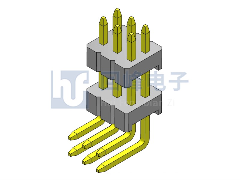 1.27mm 双塑双排 90度 2*40PIN 排针