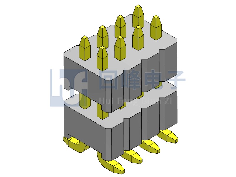1.27mm 双塑 SMT 180度 2*40PIN 排针