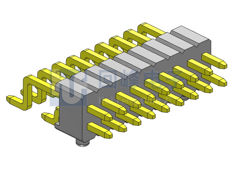 1.27mm 单塑 SMT 90度 2*9PIN 排针