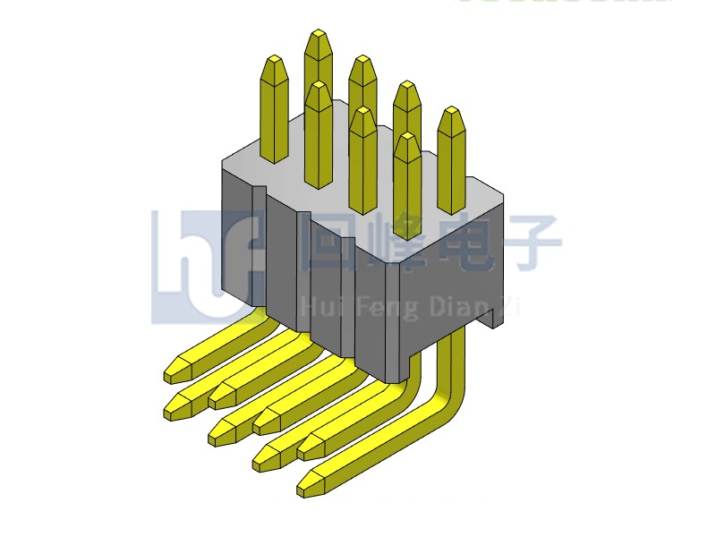 1.27mm 单塑双层 90度 2*40PIN  排针