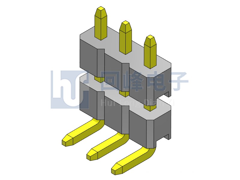 2.0mm 双塑 SMT 180度 1*40PIN 排针