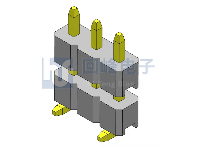 2.0mm 双塑 SMT 180度 1*40PIN 排针