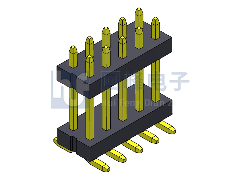 2.0mm 双塑 SMT 180度 2*40PIN 排针