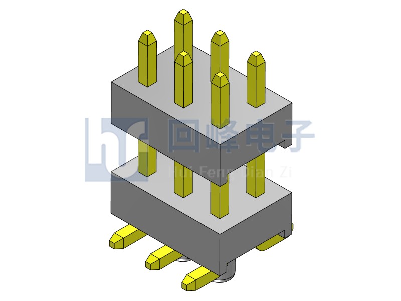 2.54mm 双塑 SMT 180度 2*40PIN 排针