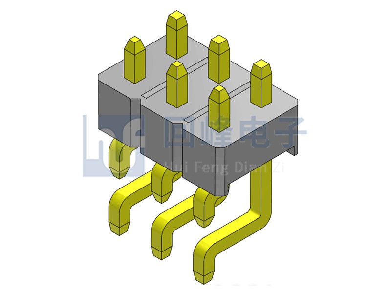 2.54mm 单塑 180度 2*3PIN 排针