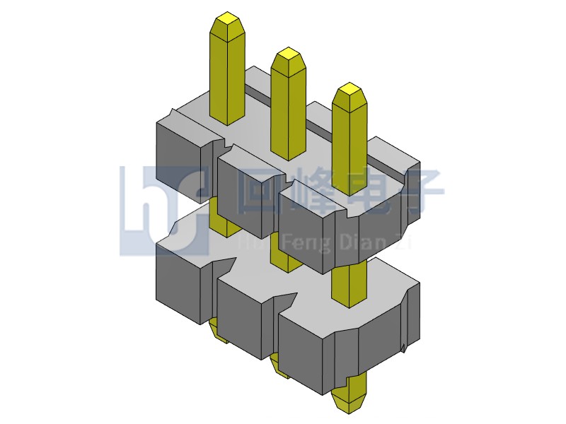 3.96mm 单排双塑 180度 1*40PIN  排针