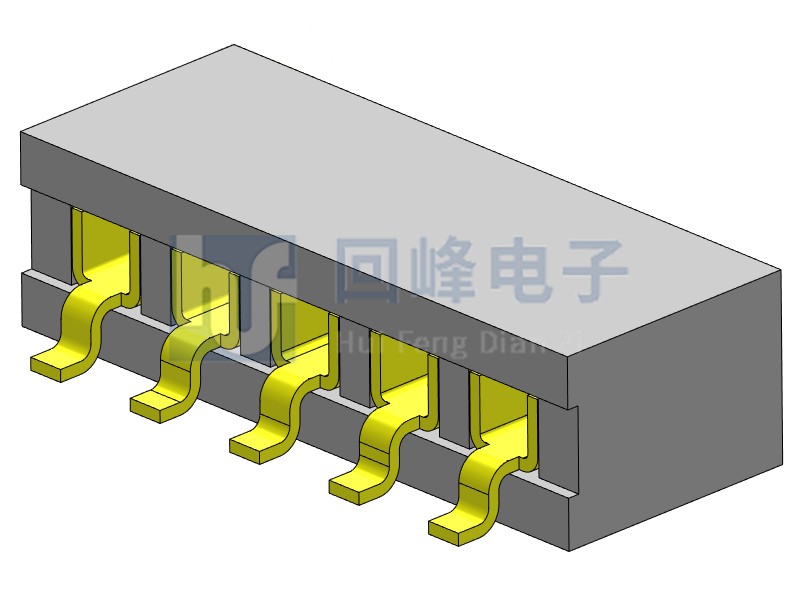 1.0mm排母 单排单塑 SMT 90度弯脚