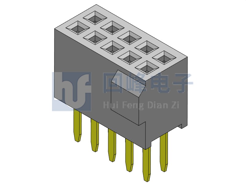 1.27mm排母 双排单塑 DIP 180度