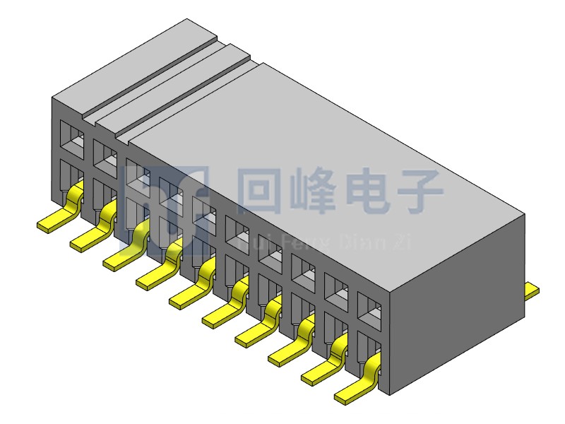 1.27mm排母 双排单塑 SMT 180度