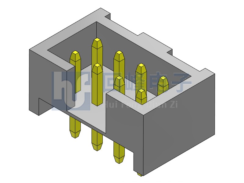 2.0mm简牛 双排单塑 DIP 180度 黑色