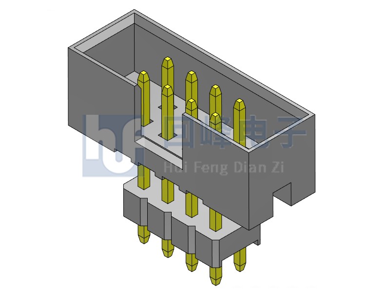 2.0mm简牛 双排双塑 DIP 2*4PIN  黑色