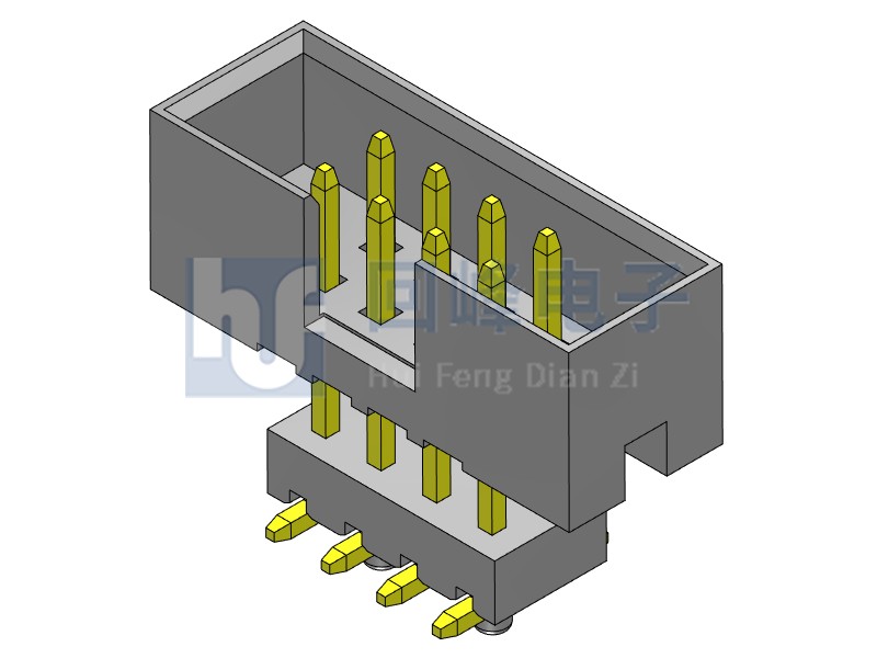 2.0mm简牛 双排双塑 SMT 2*4PIN
