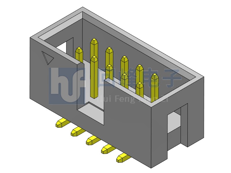 2.54mm简牛 双排双塑 SMT 2*5PIN 180度