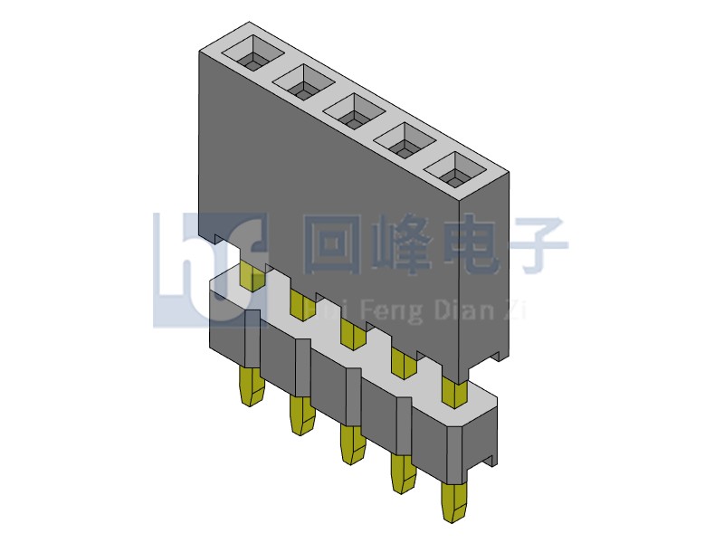 2.0mm排母 单排双塑 DIP 180度  1*40PIN