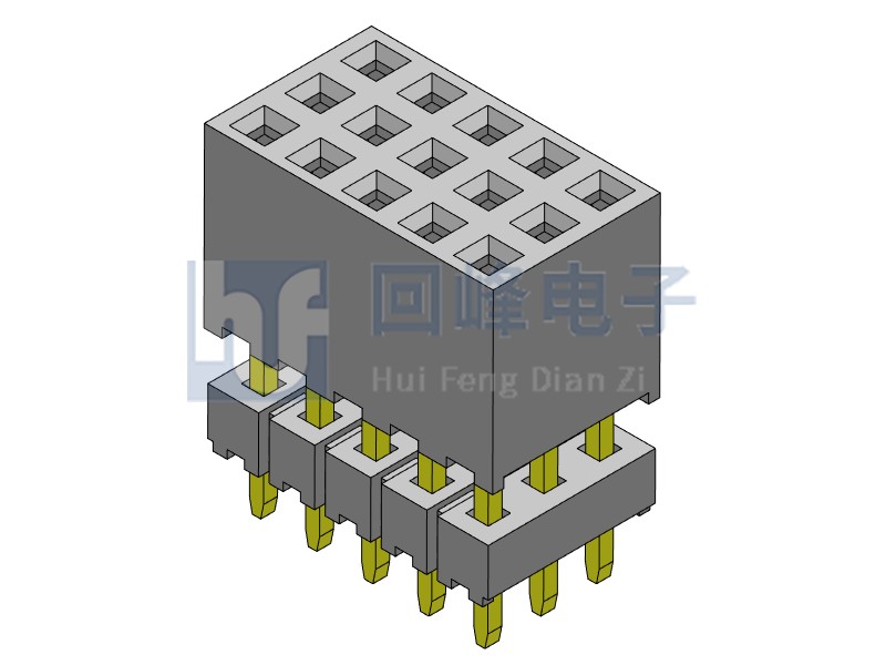 2.0mm排母 4排双塑 DIP 180度 4*5PIN