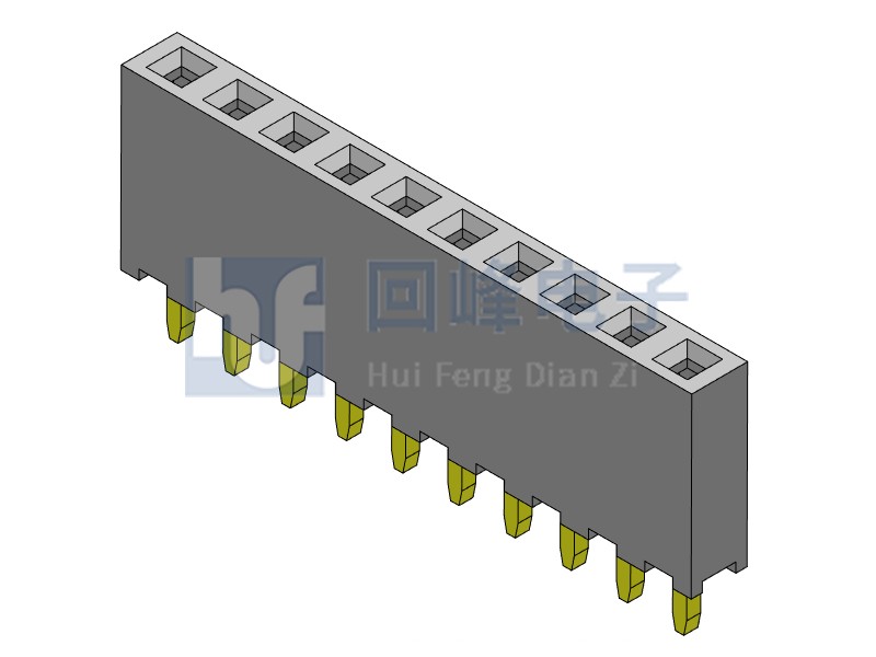 2.0mm排母 单排单塑 DIP 180度 1*40PIN