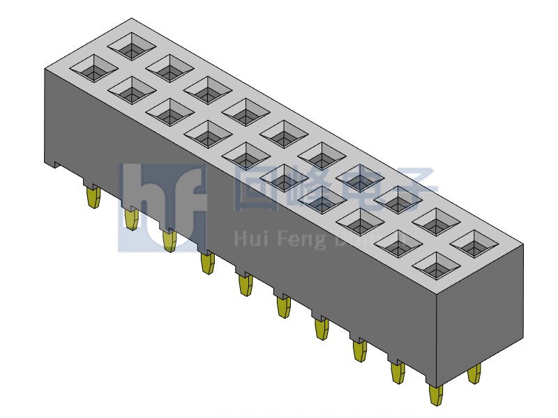 2.0mm排母 双排双塑 DIP 180度