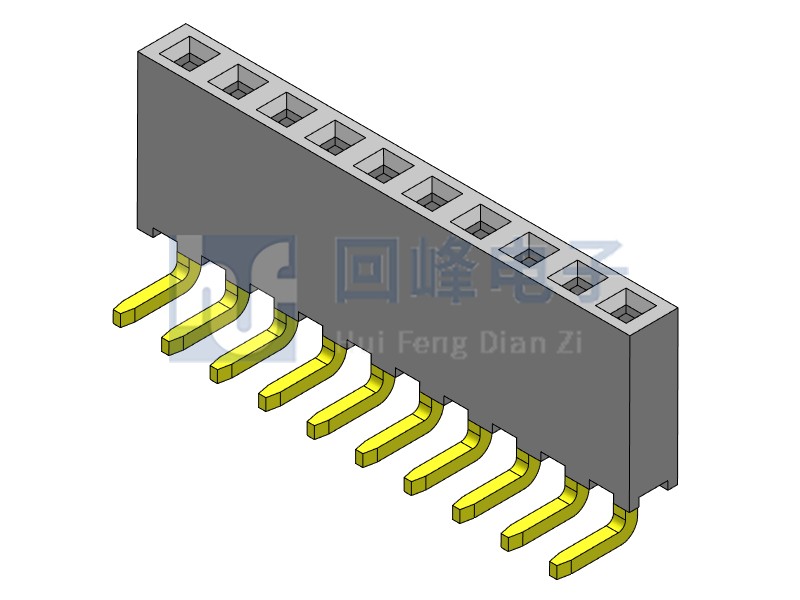 2.0mm排母 单排单塑 DIP 90度 1*40PIN