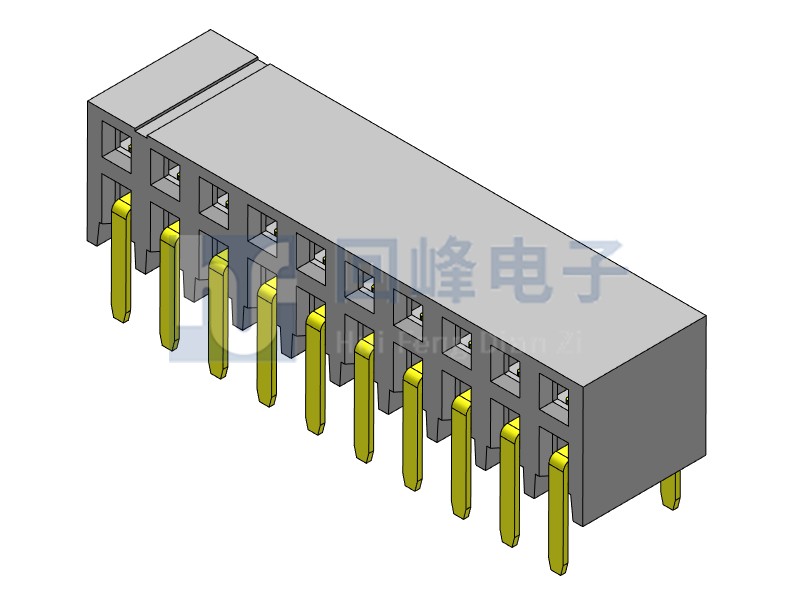 2.0mm排母 双排双塑 SMT 90度 2*40PIN