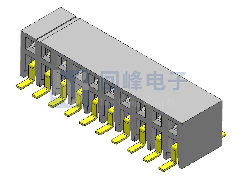 2.0mm排母 双排双塑 SMT 90度 2*40PIN