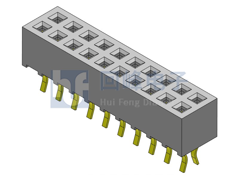 2.0mm排母 双排双塑 DIP 180度 2*10PIN