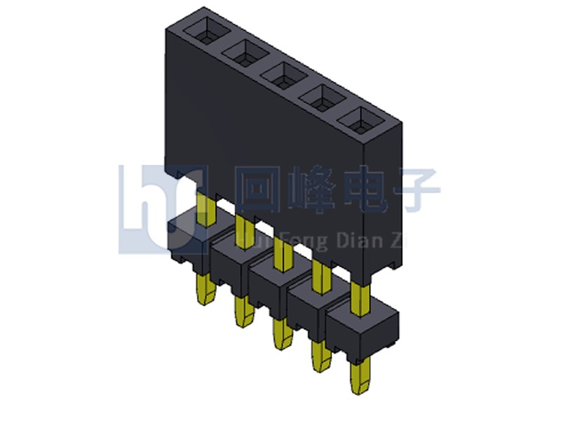 2.0mm排母 双排双塑 DIP 180度 蜈蚣脚