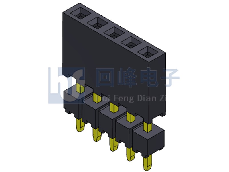 2.0mm排母 单排双塑 DIP 180度 1*40PIN