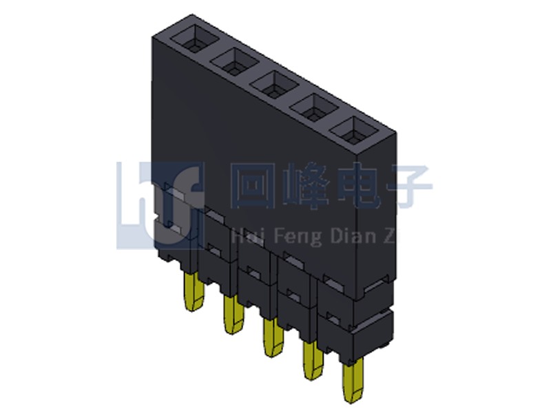 2.0mm排母 单排三塑 DIP 180度 1*40PIN