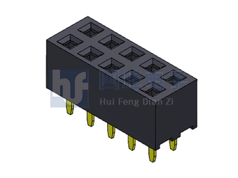 2.0mm排母 双排双塑 DIP 180度