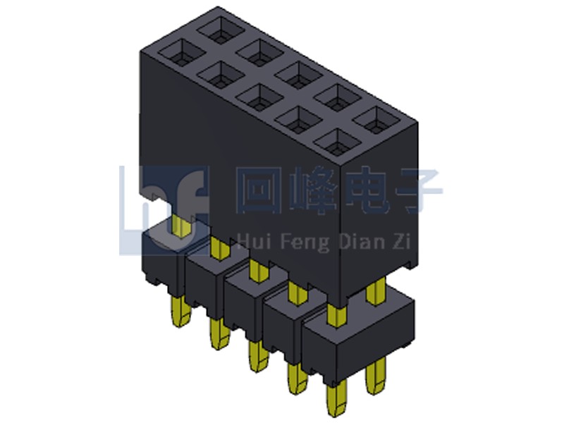2.0mm排母 双排双塑 180度 2*40PIN