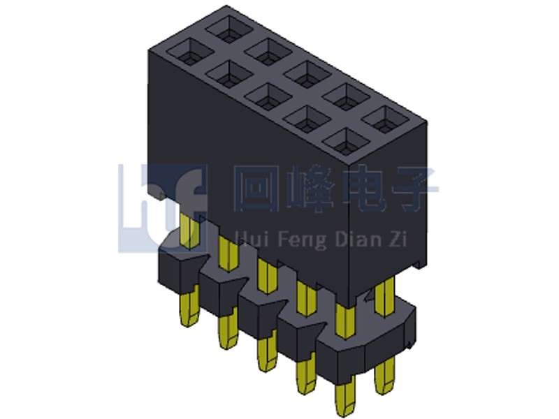 2.0mm排母 双排双塑 180度 2*5PIN
