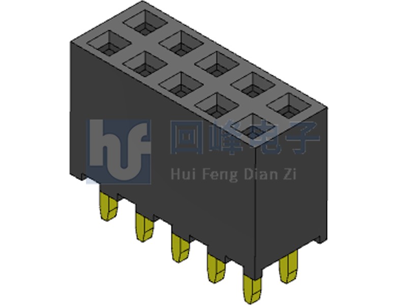 2.0mm排母 双排单塑 180度 2*5PIN