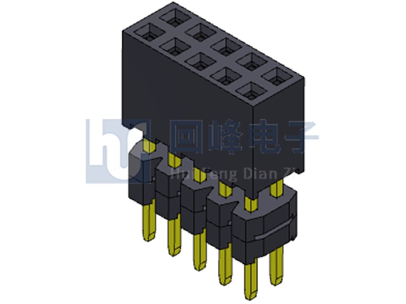 2.0mm排母 双排三塑 180度