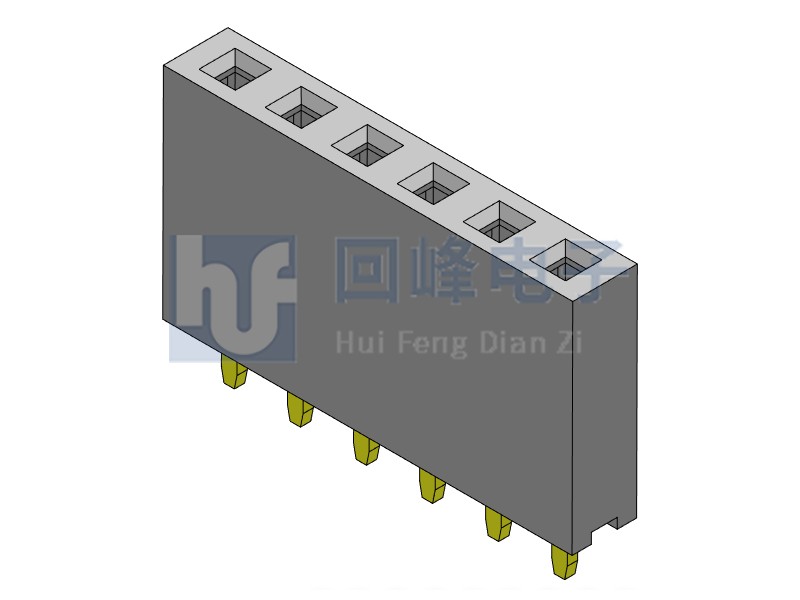 2.54mm排母 单排单塑 DIP 180度