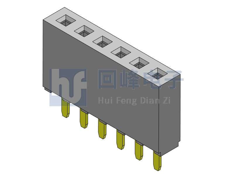 2.54mm排母 单排单塑 DIP 180度