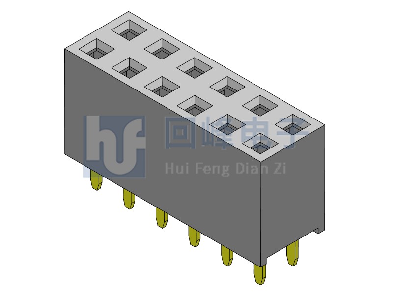 2.54mm排母 双排单塑 DIP 180度 2*40PIN