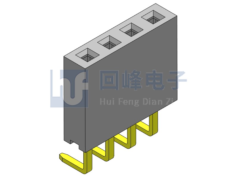 2.54mm排母 单排单塑 DIP 90度弯脚 1*40PIN
