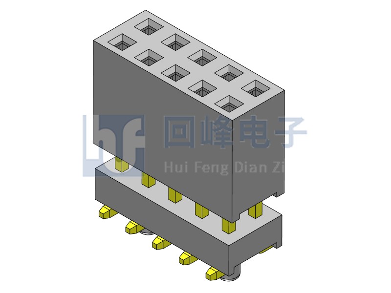 2.54mm排母 双排双塑 SMT 180度 2*40PIN