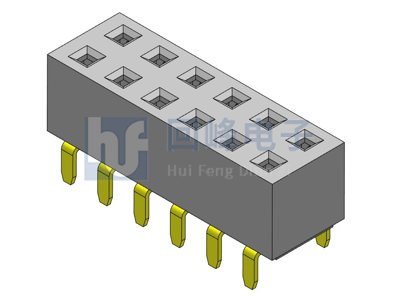 2.54mm排母 双排单塑 DIP 180度 2*40PIN