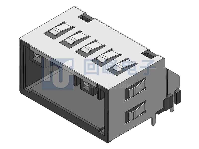 90度弯脚连接器 双排公座 2*8PIN 耐高温 铝合金